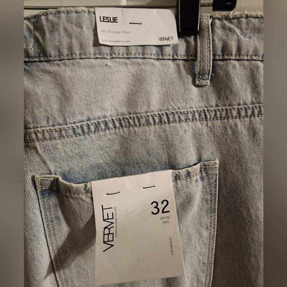 Vervet lightwash 90s vintage flare distressed 32 - Picture 3 of 5